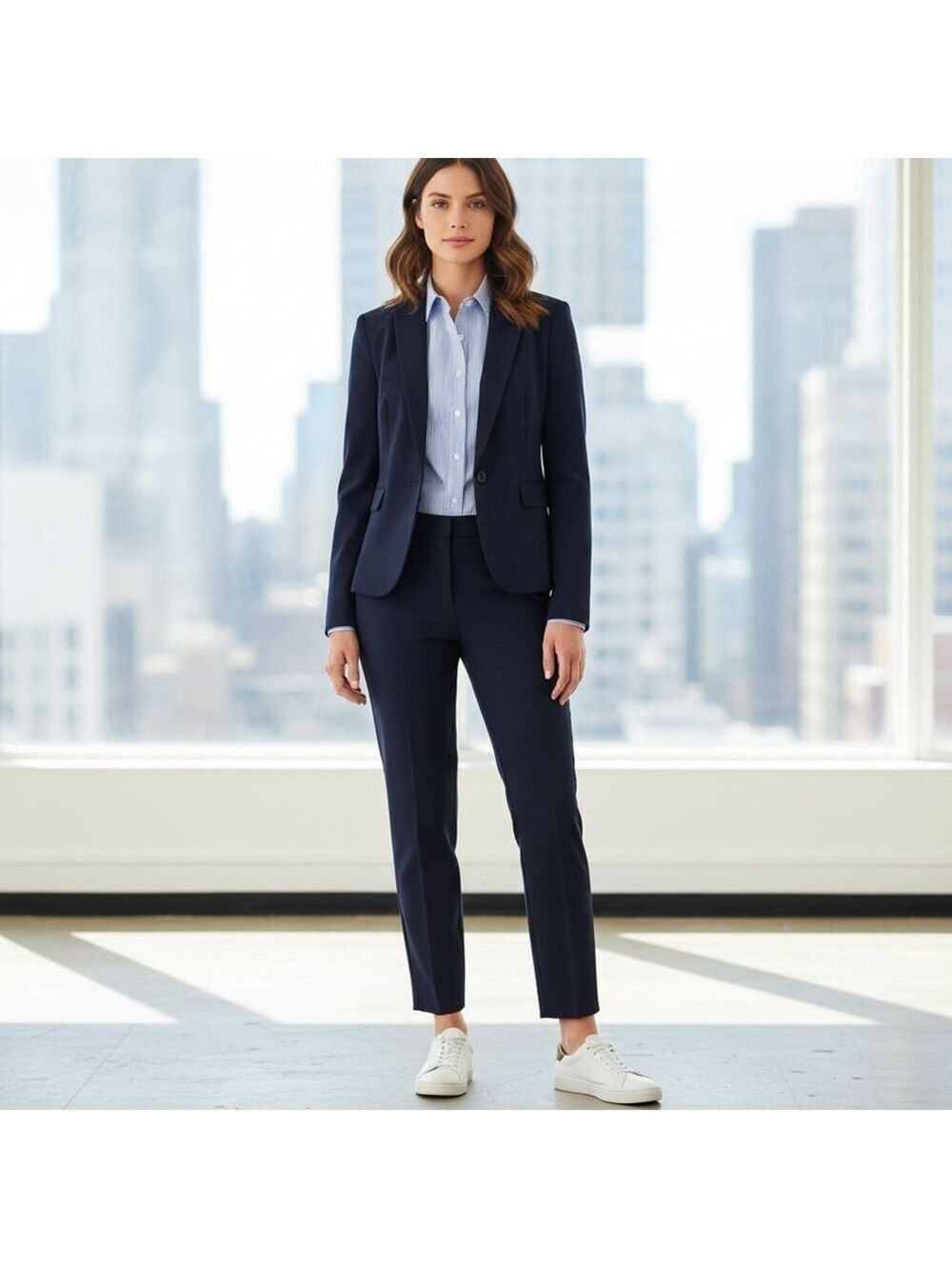 NWT ANN TAYLOR pinstriped blazer pantsuit Dark Academia Office Siren Sz 8P -10